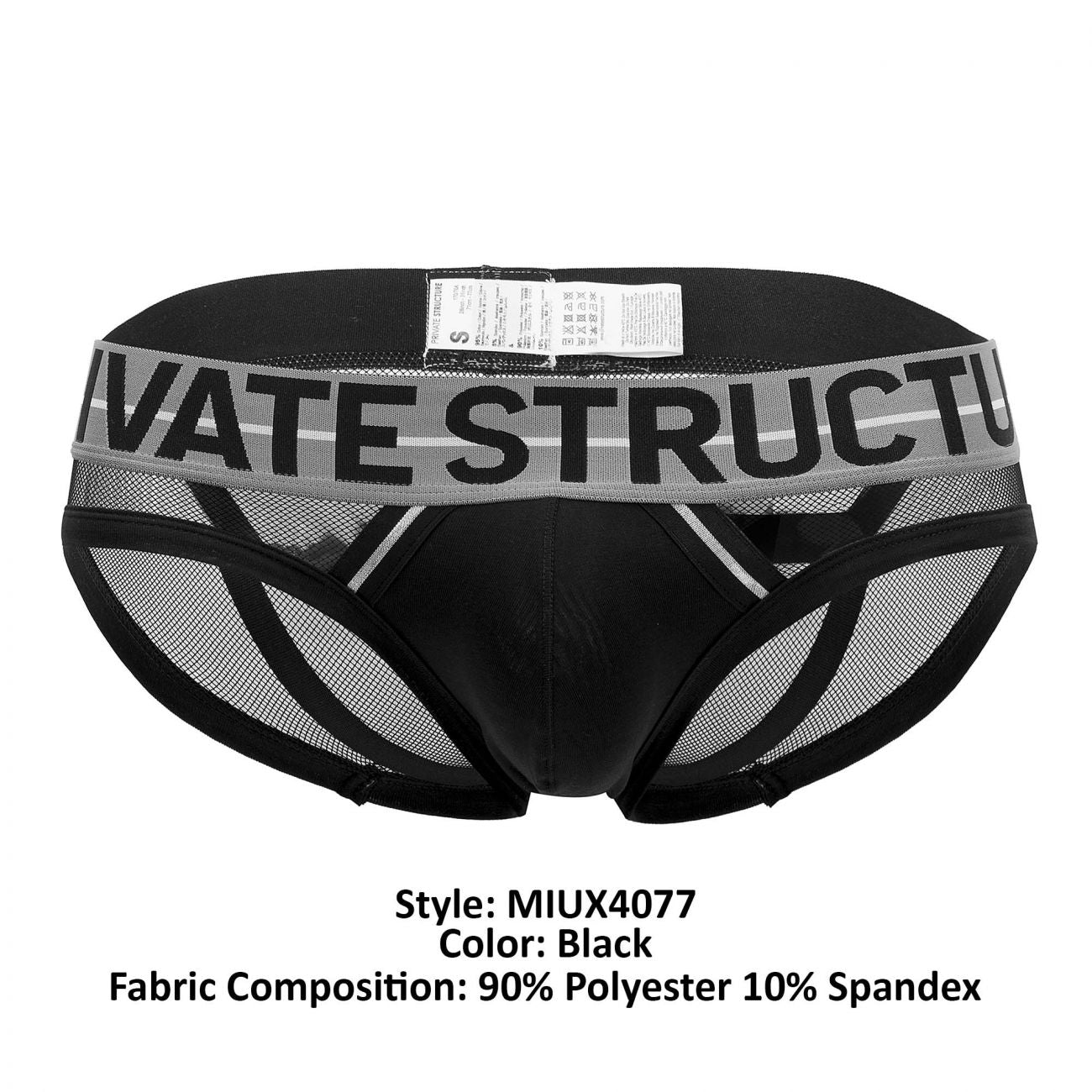 Private Structure MIUX4077 Momentum Orange Harness Mini Briefs Black