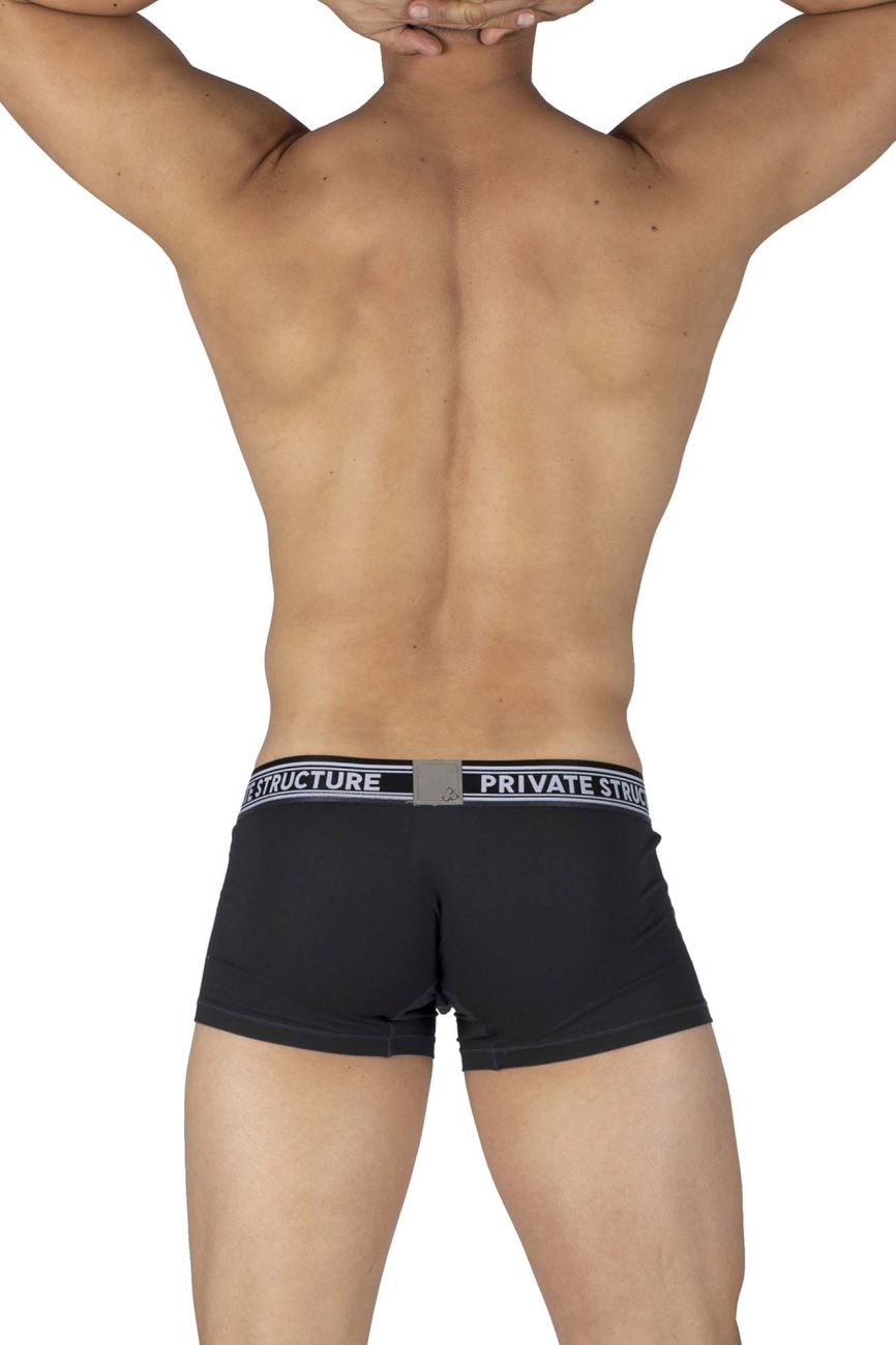 Private Structure PBUT4379 Bamboo Mid Waist Trunks Raven Black