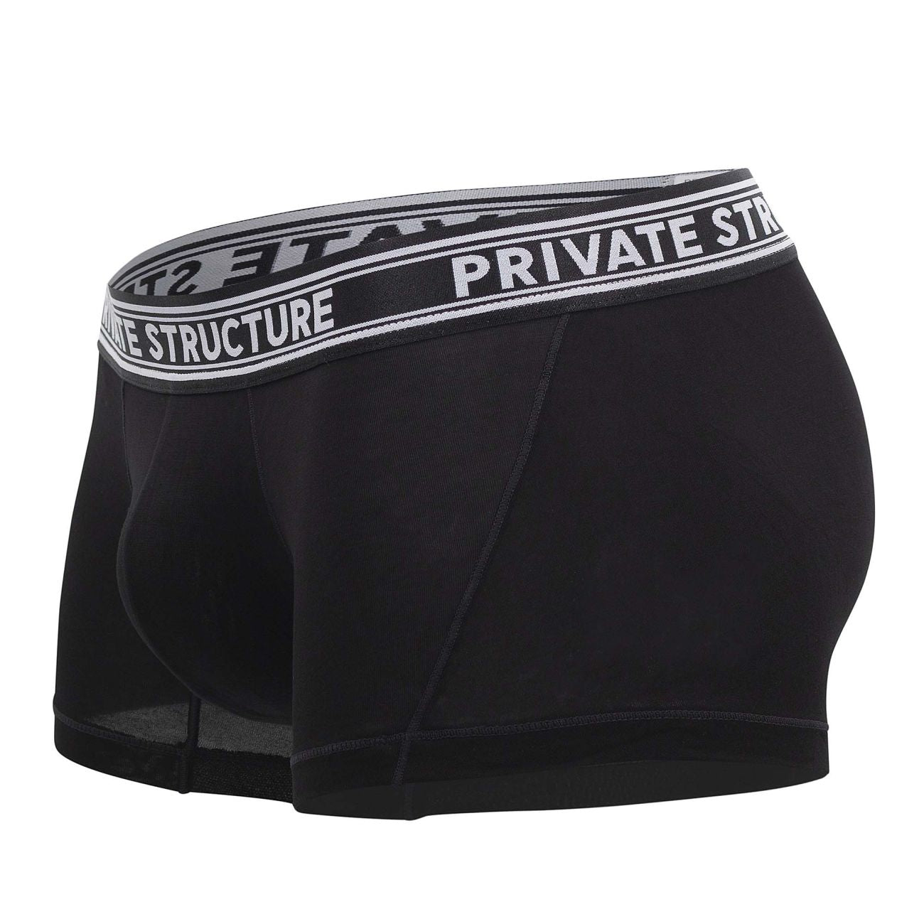 Private Structure PBUT4379 Bamboo Mid Waist Trunks Raven Black