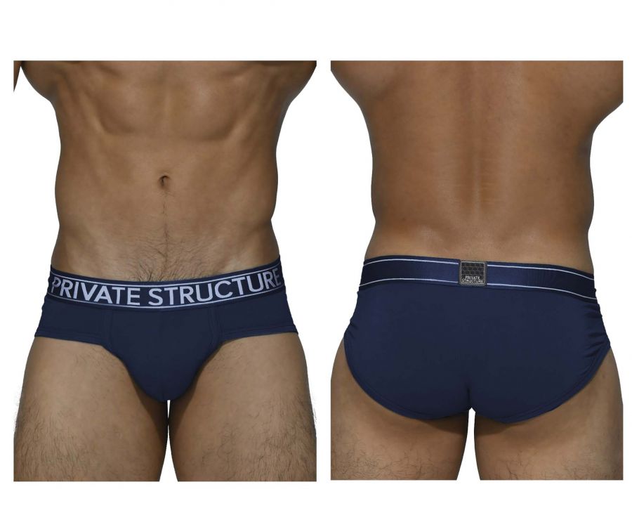 Private Structure PBUZ3748 Platinum Bamboo Contour Briefs Midnight Blue