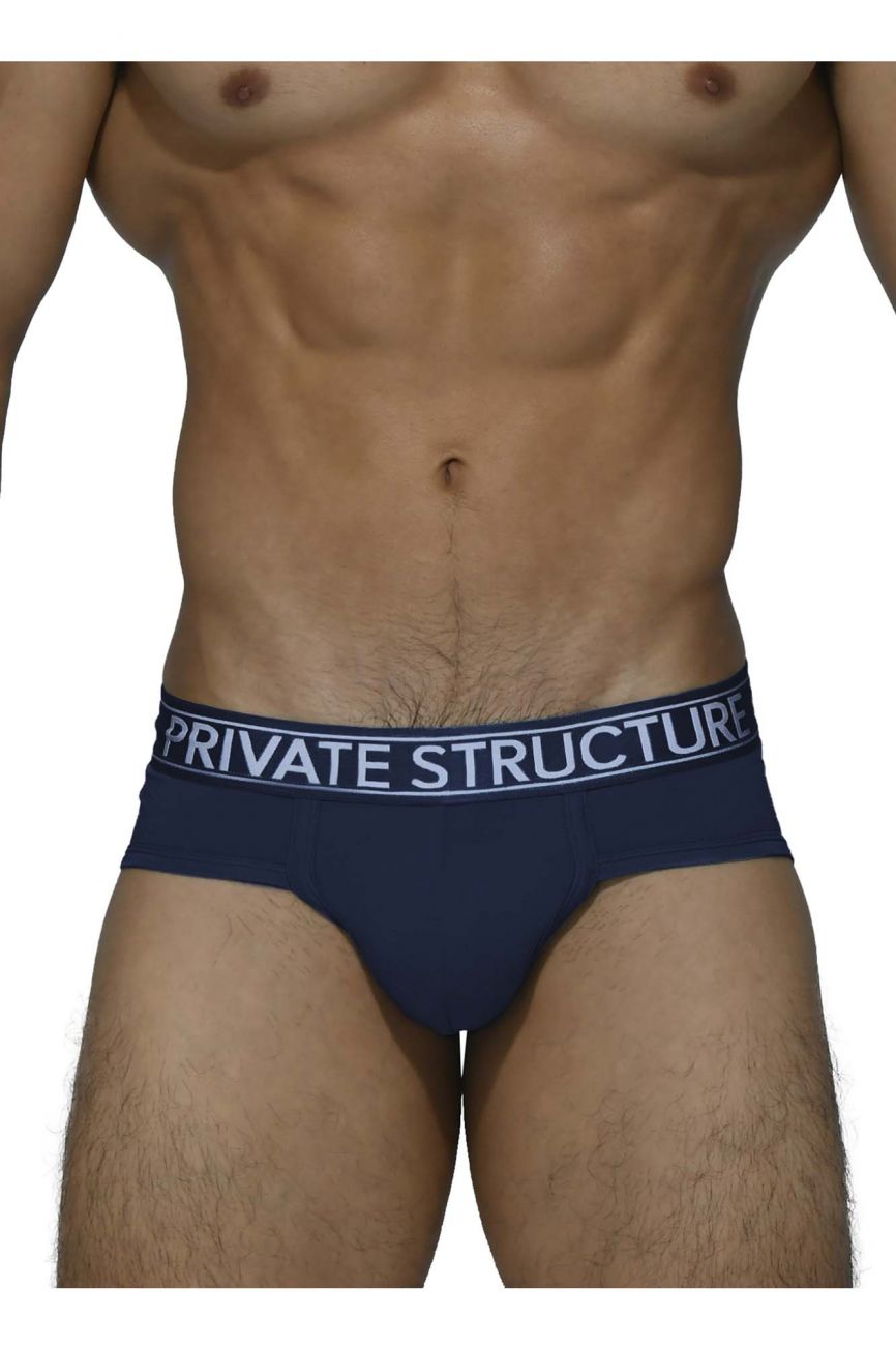 Private Structure PBUZ3748 Platinum Bamboo Contour Briefs Midnight Blue