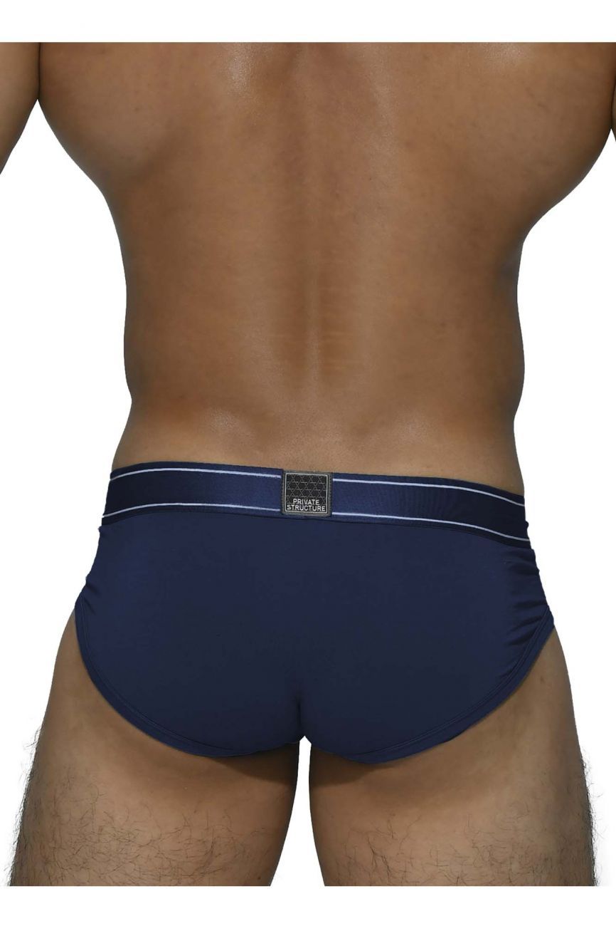 Private Structure PBUZ3748 Platinum Bamboo Contour Briefs Midnight Blue