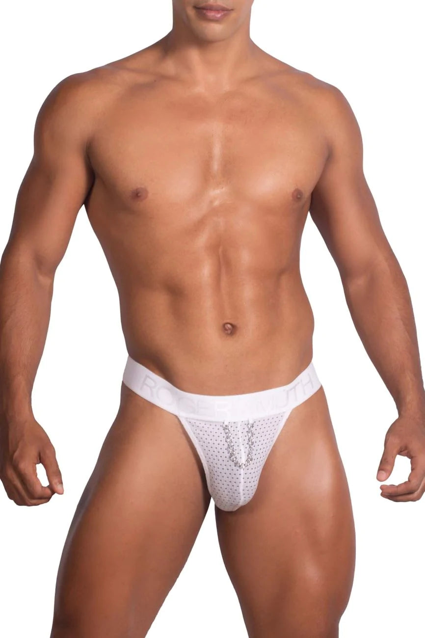 Roger Smuth RS070 Thong with Chain Detail White