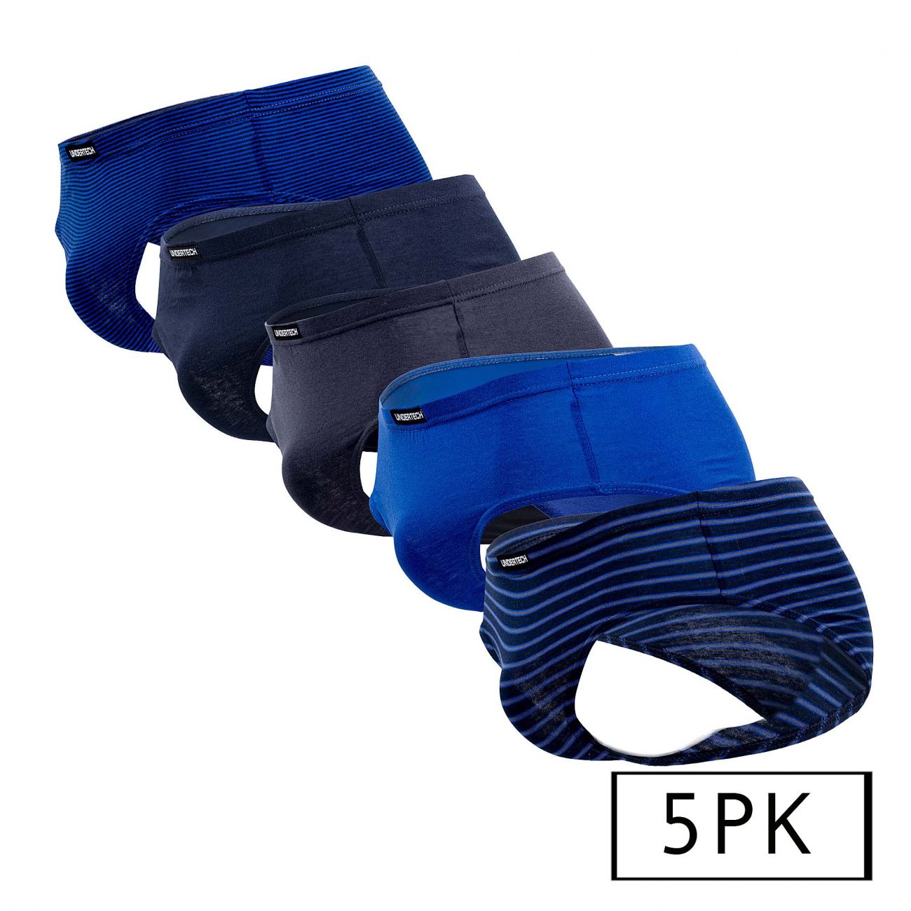 Undertech 342702 5PK Solid-Printed Bikini