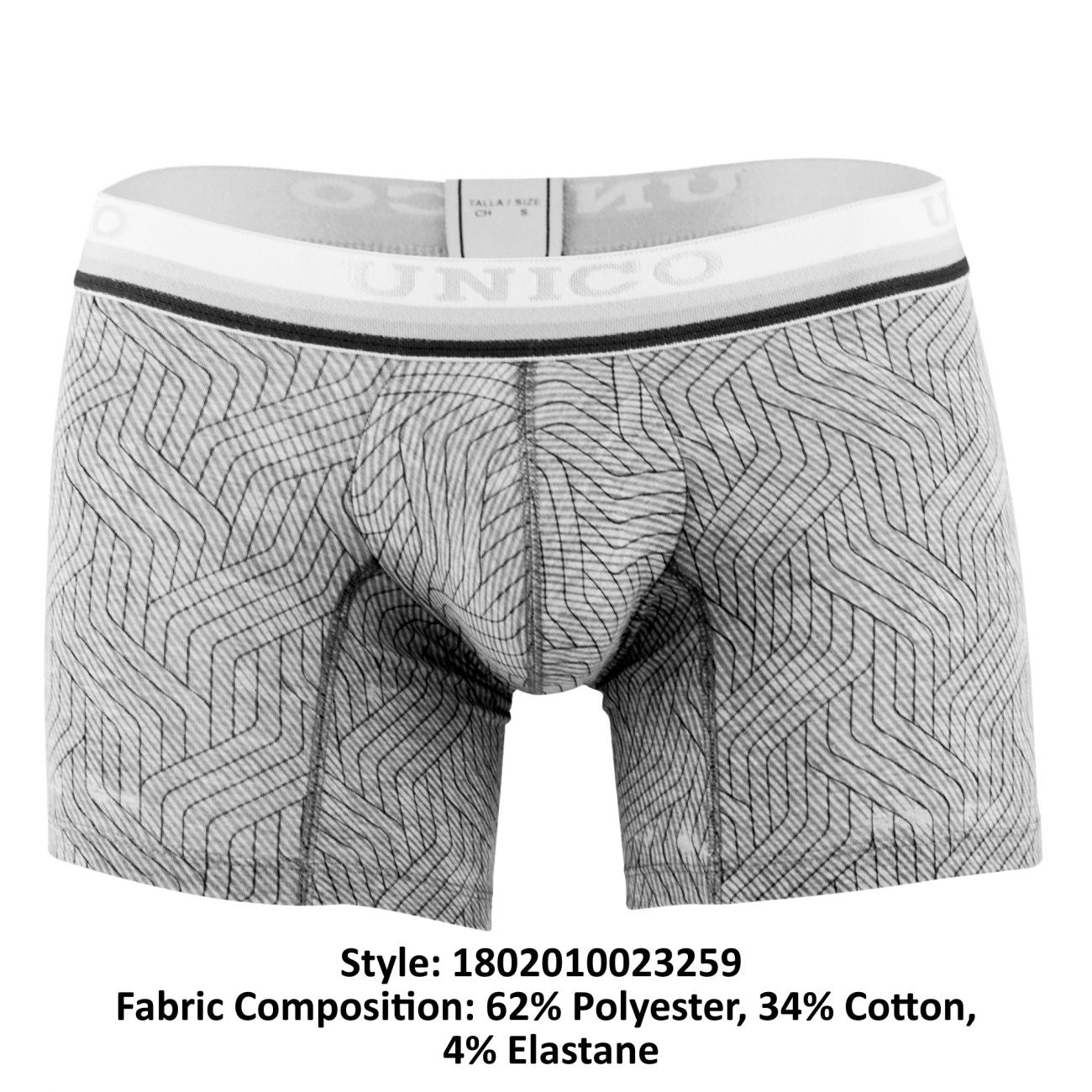 Unico 1802010023259 Boxer Briefs Sharma Gray Printed