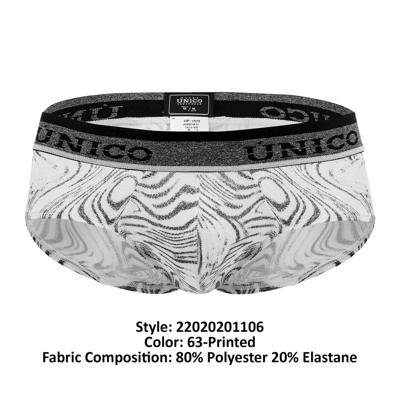 Unico 22020201106 Rastro Briefs White Printed