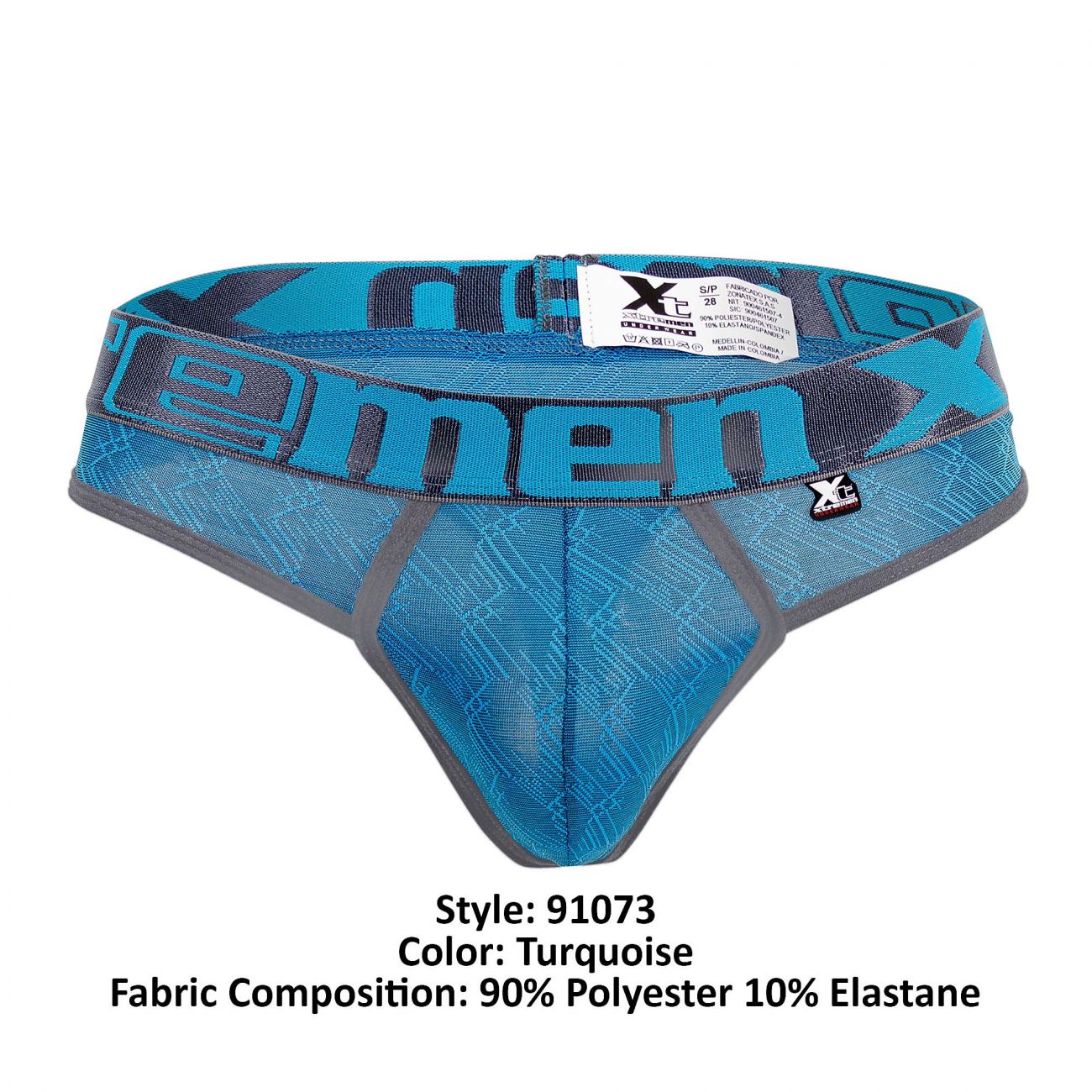 Xtremen 91073 Microfiber Jacquard Thongs Turquoise