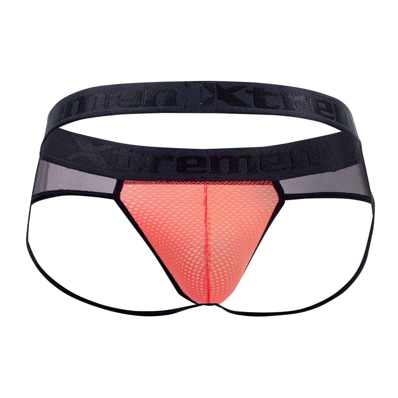 Xtremen 91078 Microfiber Jockstrap Black with Coral