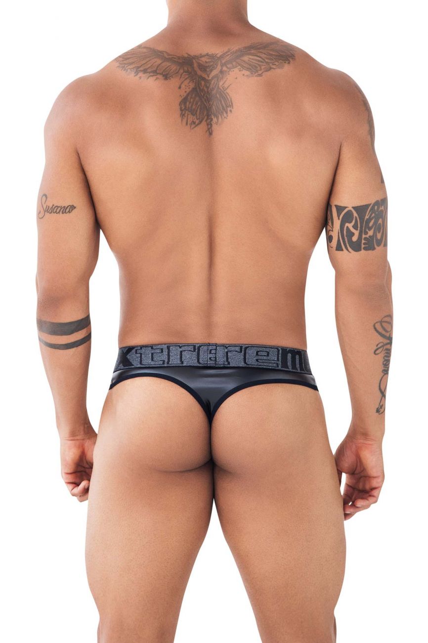 Xtremen 91113 Faux Leather Thongs Black