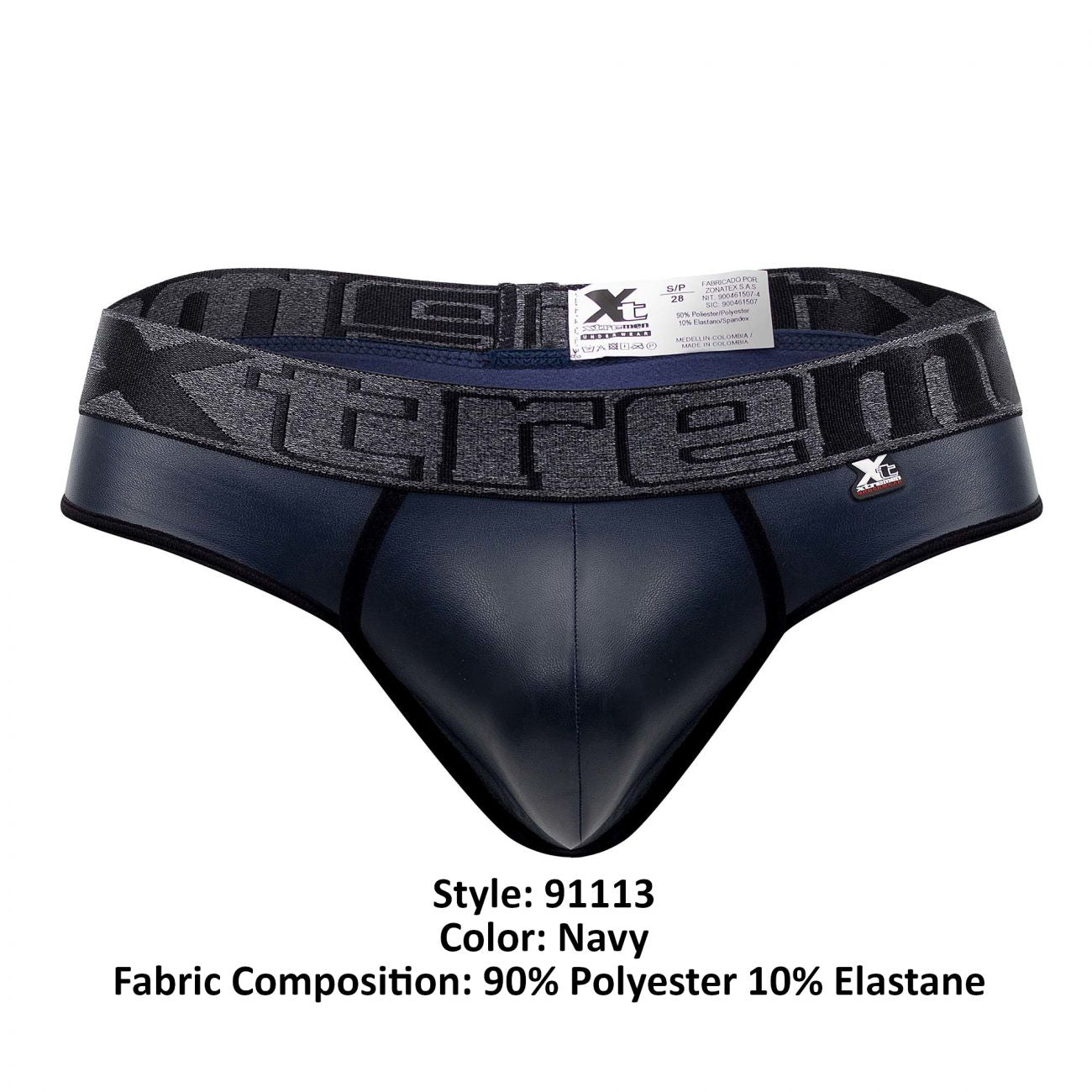 Xtremen 91113 Faux Leather Thongs Black