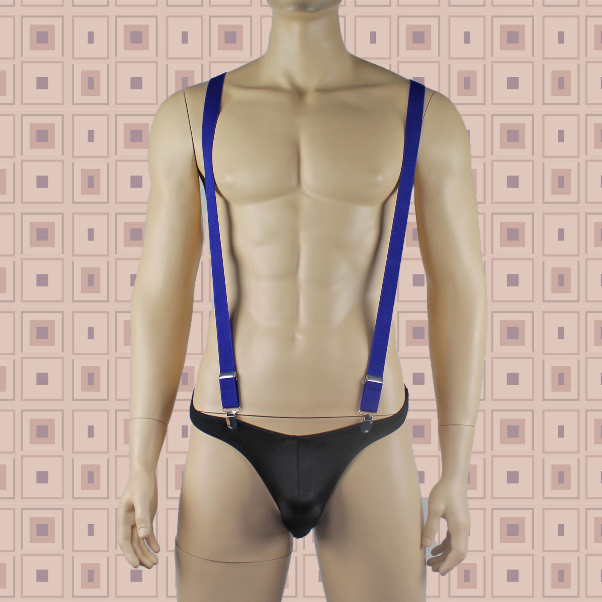 SALE - Stretch Elastic Clip on Suspender Braces Dark Blue