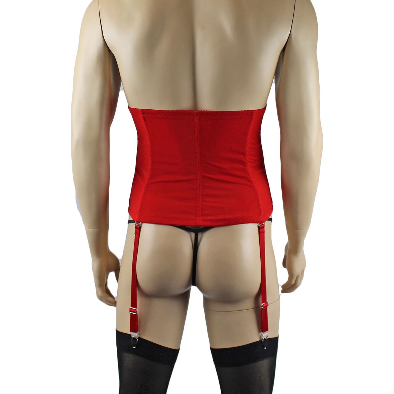 Mens and Womens Bustier Waist Cincher Corset Red