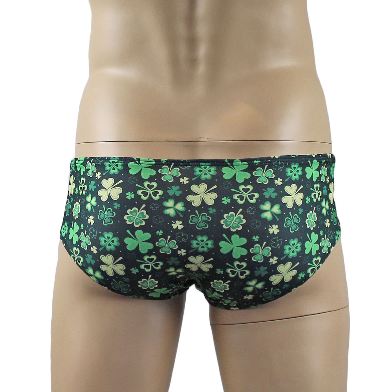 Mens 4 Leaf Clover St Patricks Day Mini Low Rise Boxer Brief Shorts