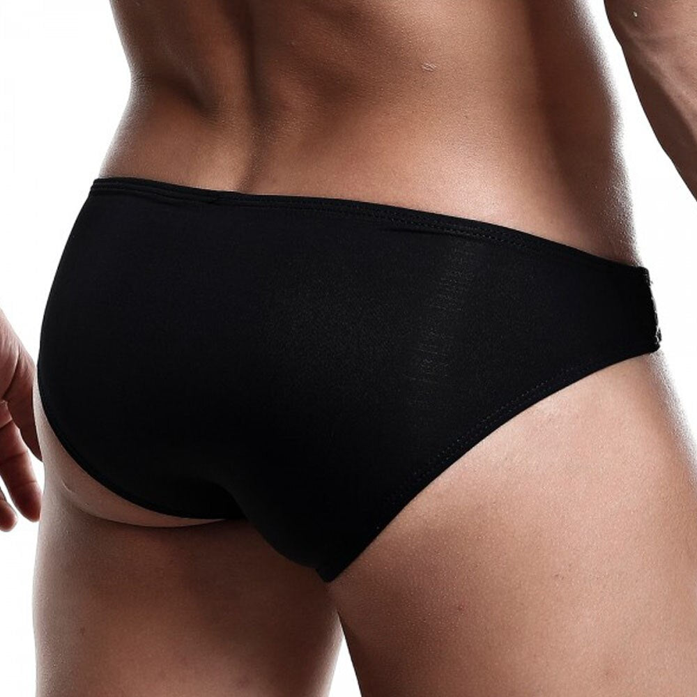 JCSTK - Mens Daddy Underwear Bikini Brief with Mesh Black