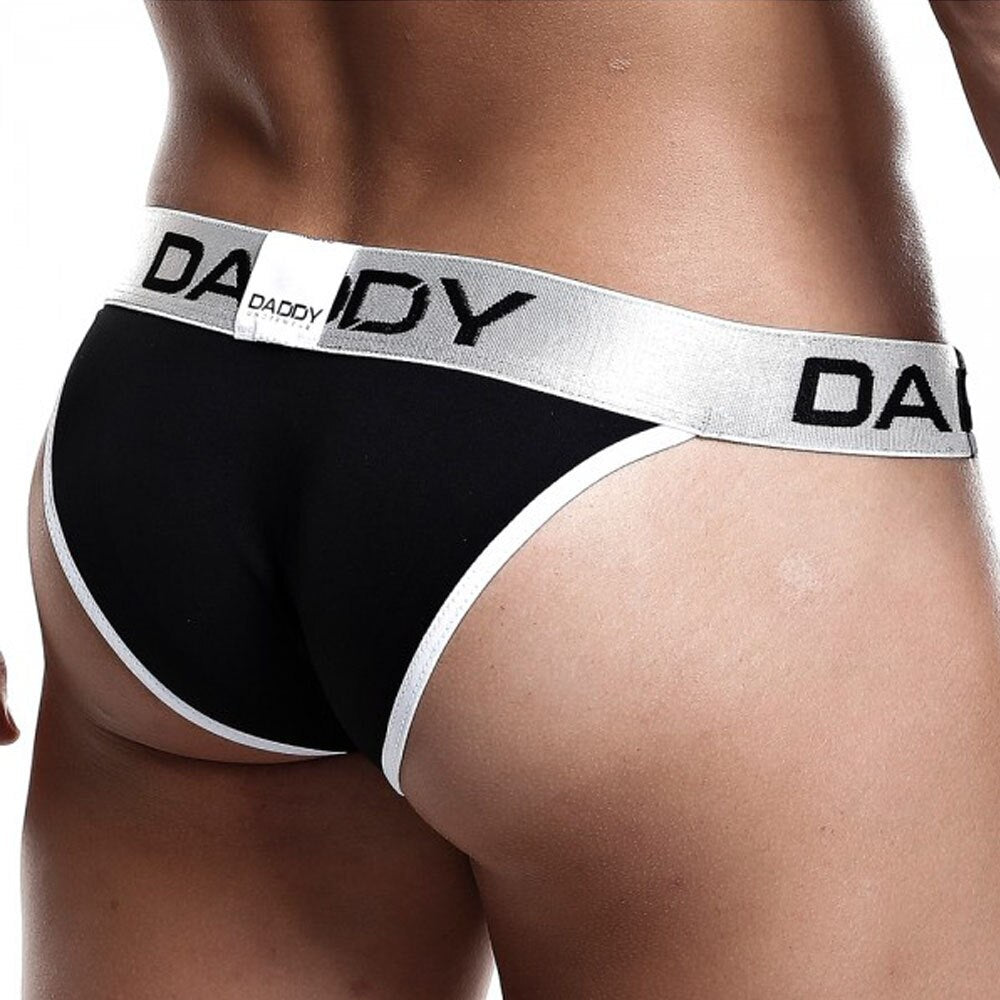 SALE - Mens Daddy Underwear Bikini Brief with Strap Sides Black