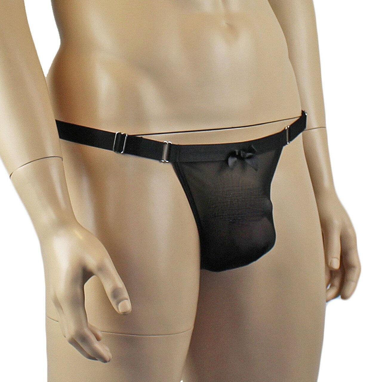 Mens Exotic Mesh Jockstrap with Adjustable Waist Strap (black plus other colours)