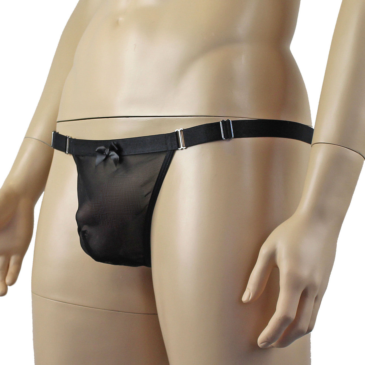 Mens Exotic Mesh G string with Adjustable Waist Strap (black plus other colours)
