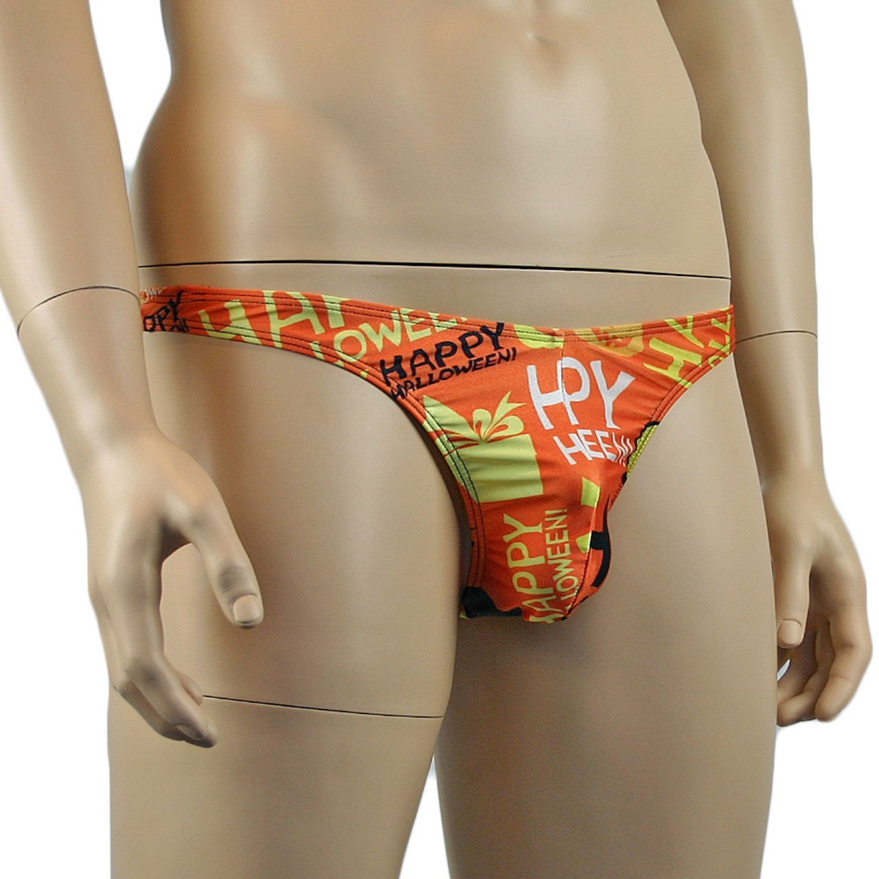 Mens Happy Halloween Thong Underwear, Halloween Pumpkins