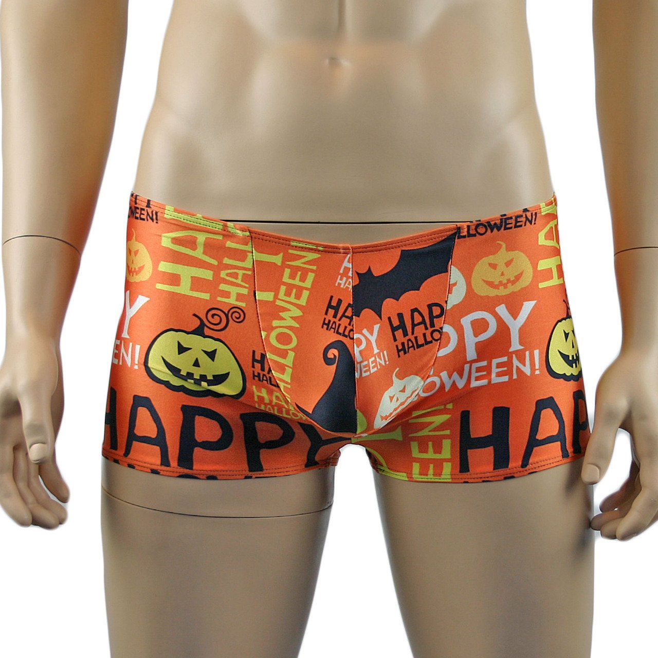 Mens Happy Halloween Shorts Underwear, Halloween Pumpkins