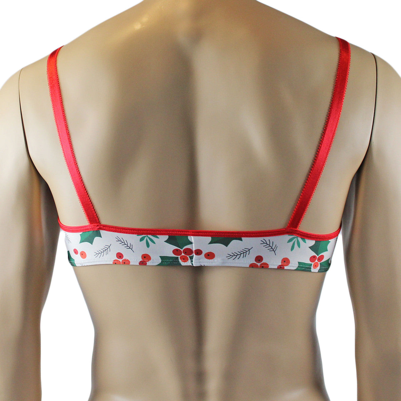Mens Christmas Holly Bra Top Xmas Underwear
