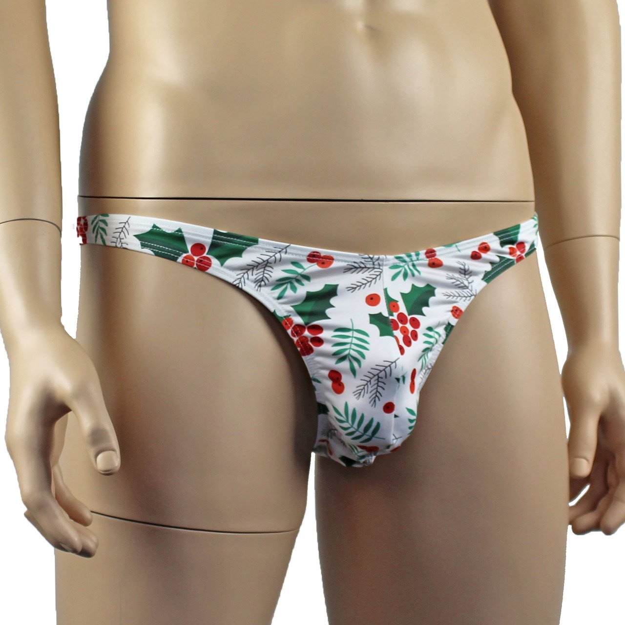 Mens Christmas Holly G string Thong Xmas Underwear
