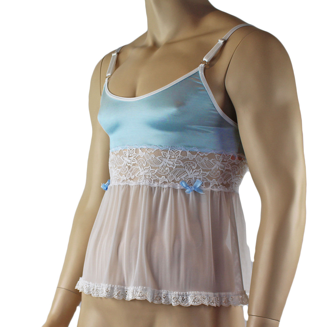 Mens Mini Babydoll Camisole (light blue and white plus other colours)