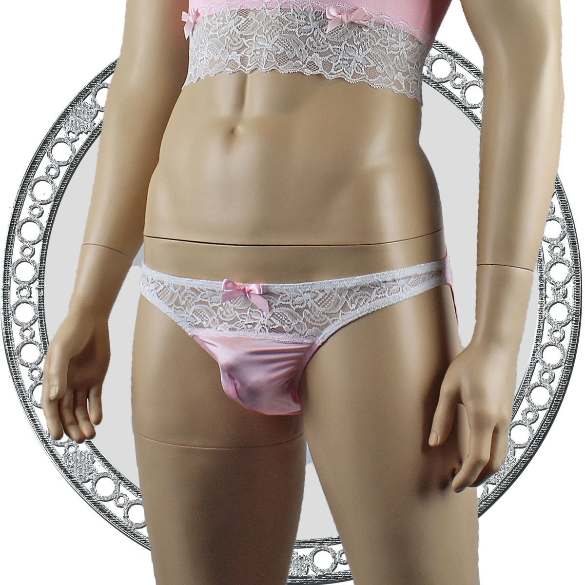 Mens Underwear Lacey Lovelies Classic Bikini Briefs Pink