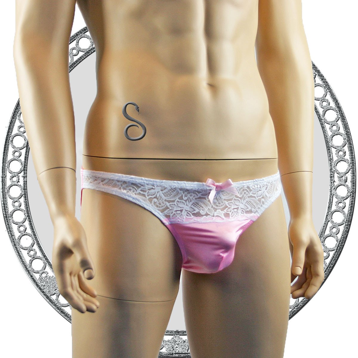 Mens Underwear Lacey Lovelies Classic Bikini Briefs Pink