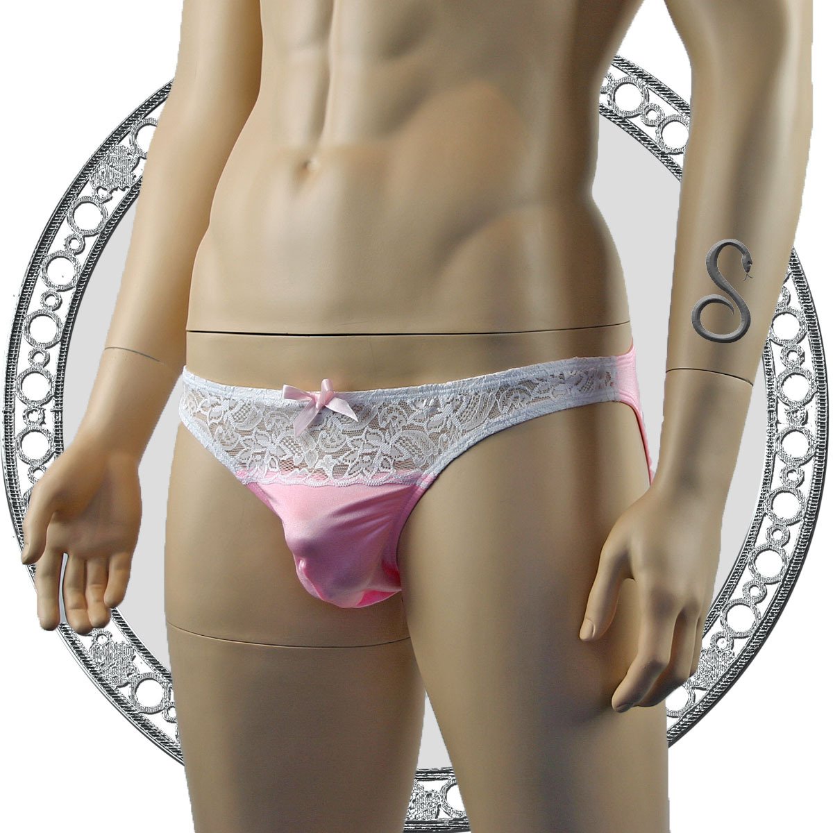 Mens Underwear Lacey Lovelies Classic Bikini Briefs Pink
