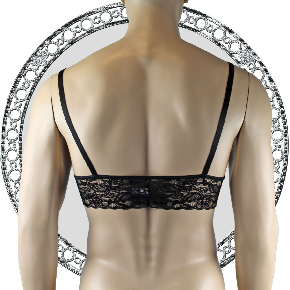 Mens Lace Bra Top Lingerie for Men Black