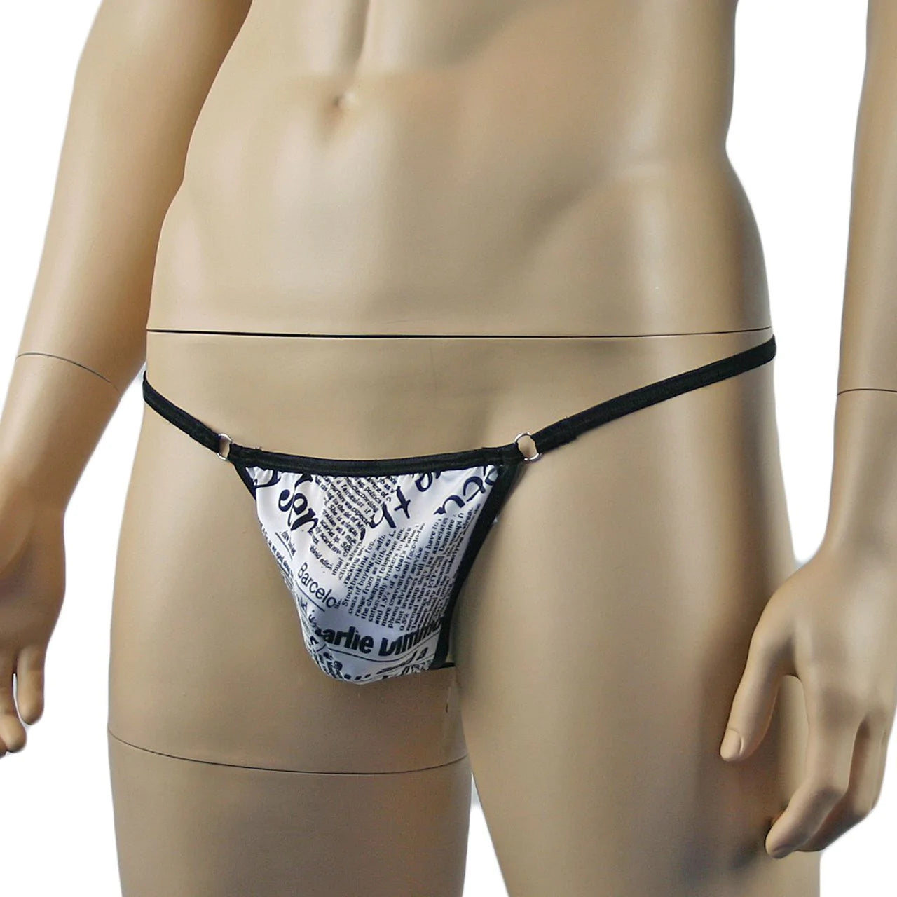 SALE - Mens Newspaper Print Pouch G string, Male G string Underwear