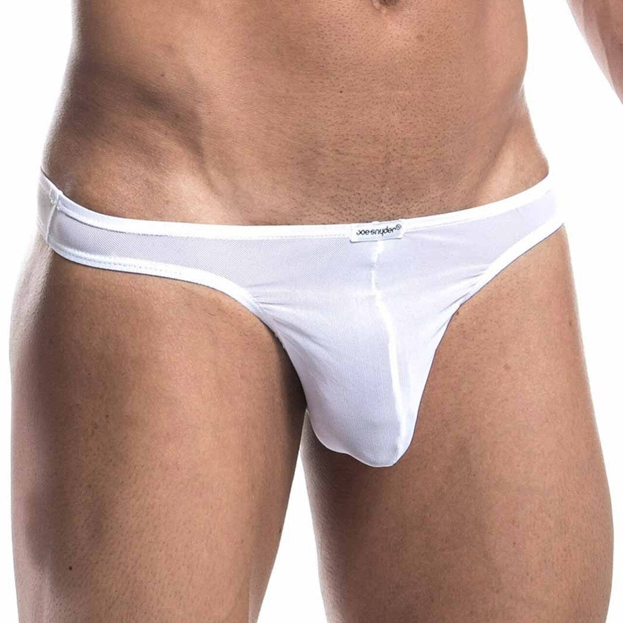 Mens Joe Snyder Mesh Tanga Thong White