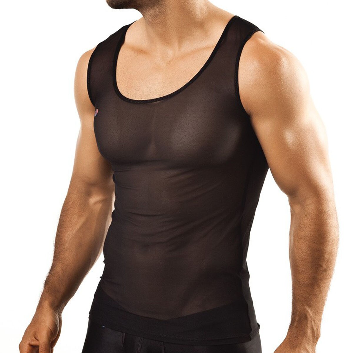 Mens Joe Snyder Sheer Mesh Tank Top Black