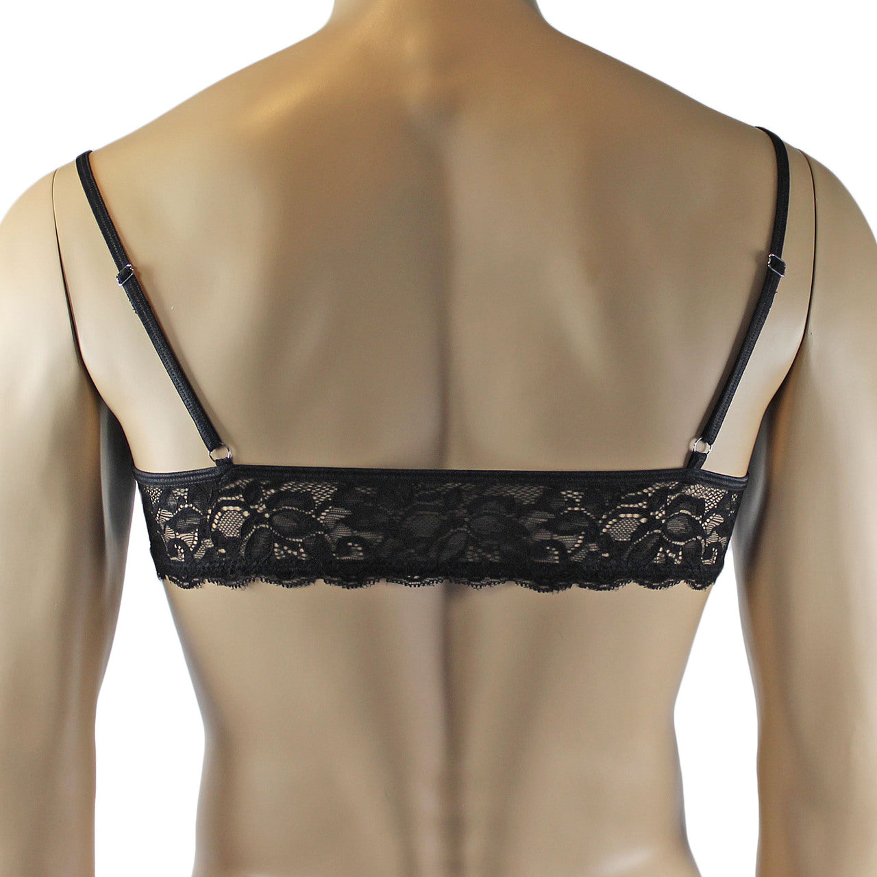 Mens Lingerie Bra Top in Lace with thin Straps (black plus other colours)