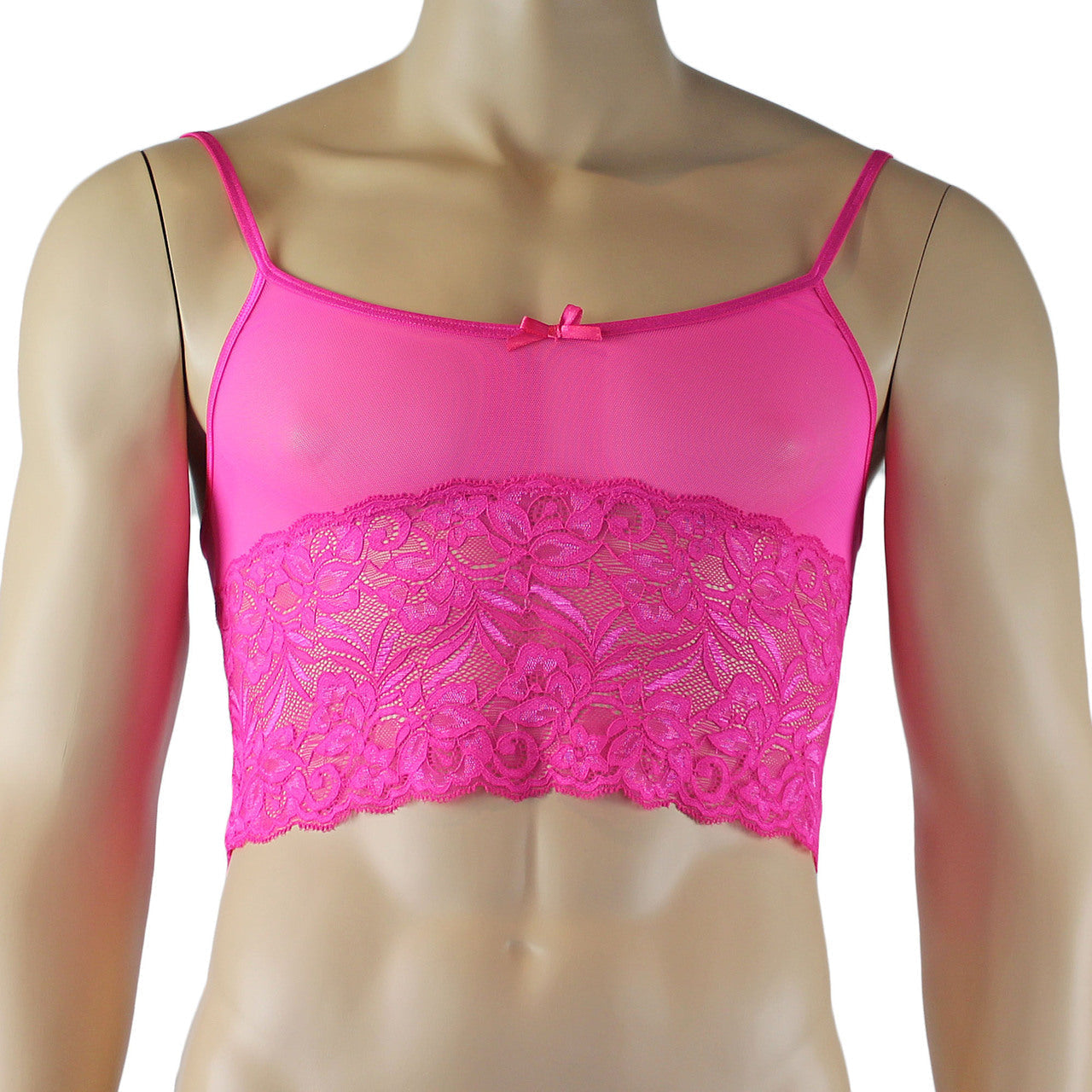 Mens Sexy Lace Camisole Top and Pouch G string (pink plus other colours)