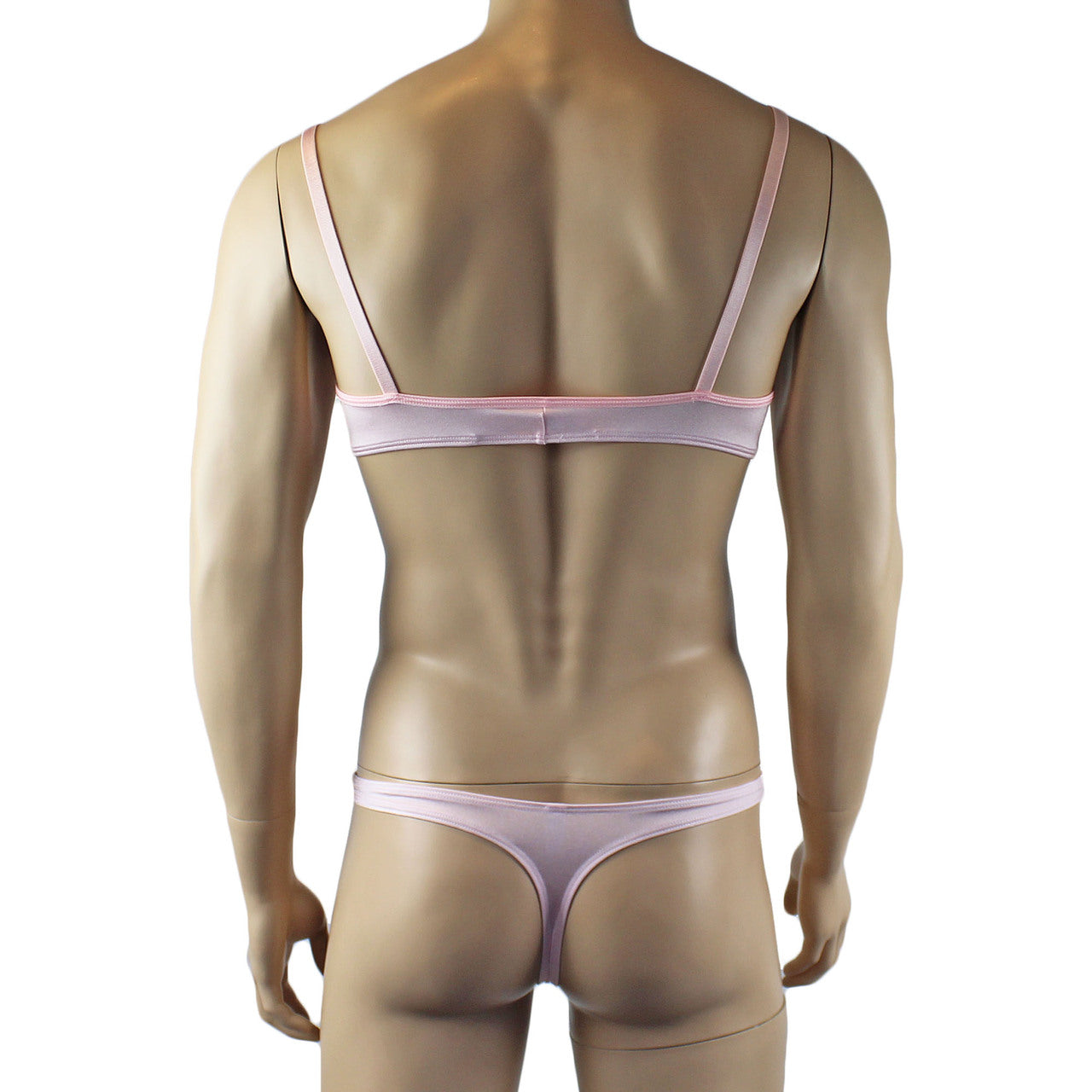 Mens Luxury Camisole and Bikini Brief with Garters & Stockings (pink plus other colours)