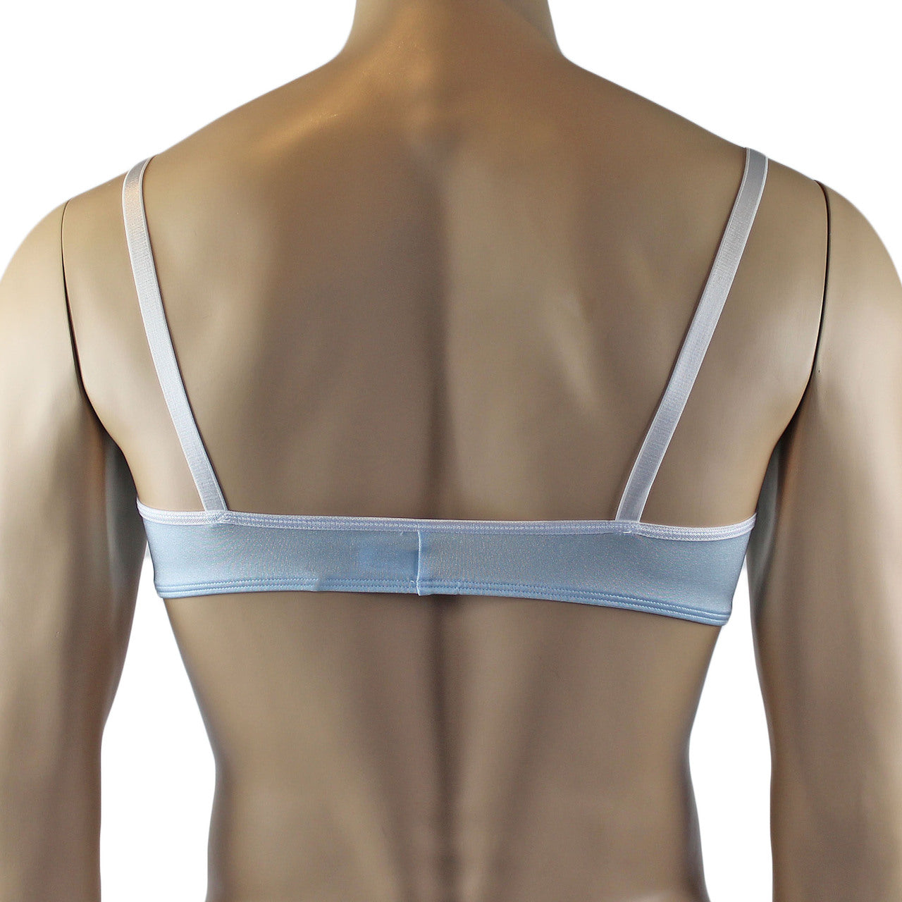Mens Luxury Bra Top and Boxer Brief with Garters & Stockings (light blue plus other colours)