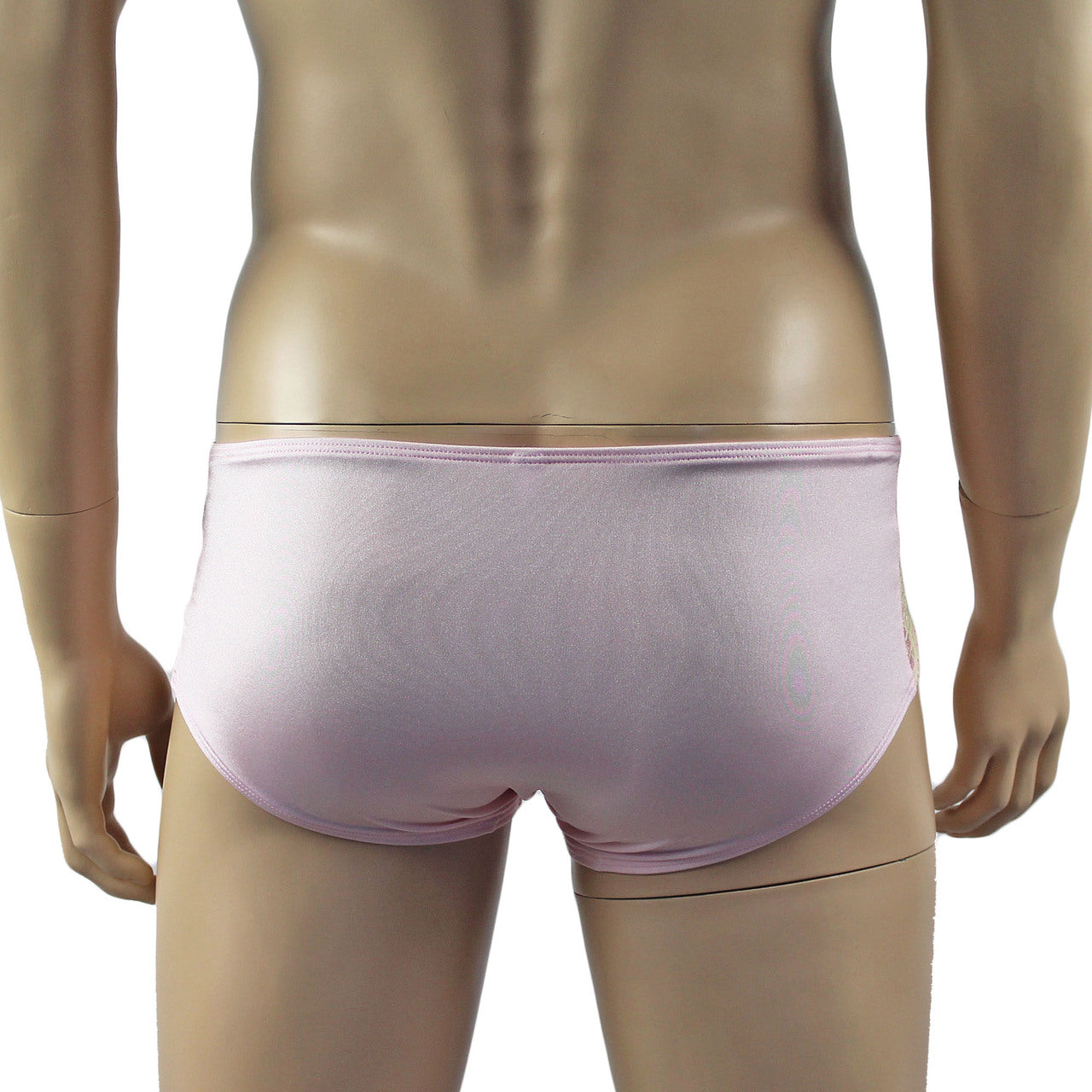 Mens Luxury Mini Bikini Brief with Detachable Garters and Stockings (pink plus other colours)
