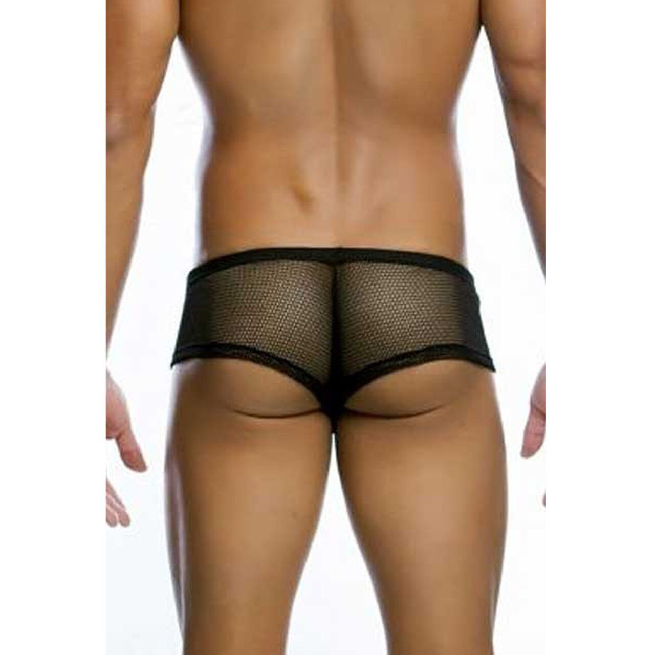 Mens Fishnet Boyshort Boxer Briefs Hot Black