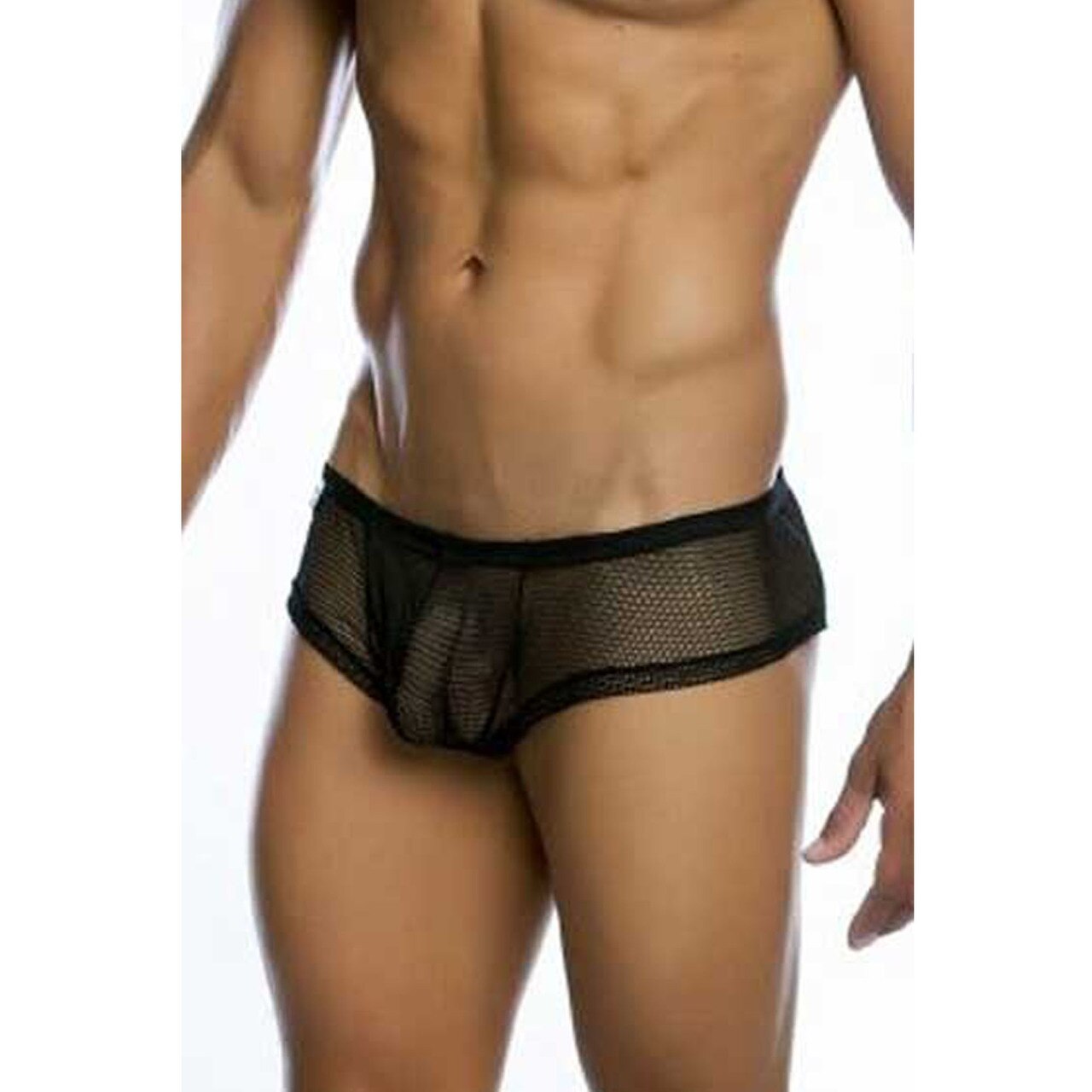 Mens Fishnet Boyshort Boxer Briefs Hot Black