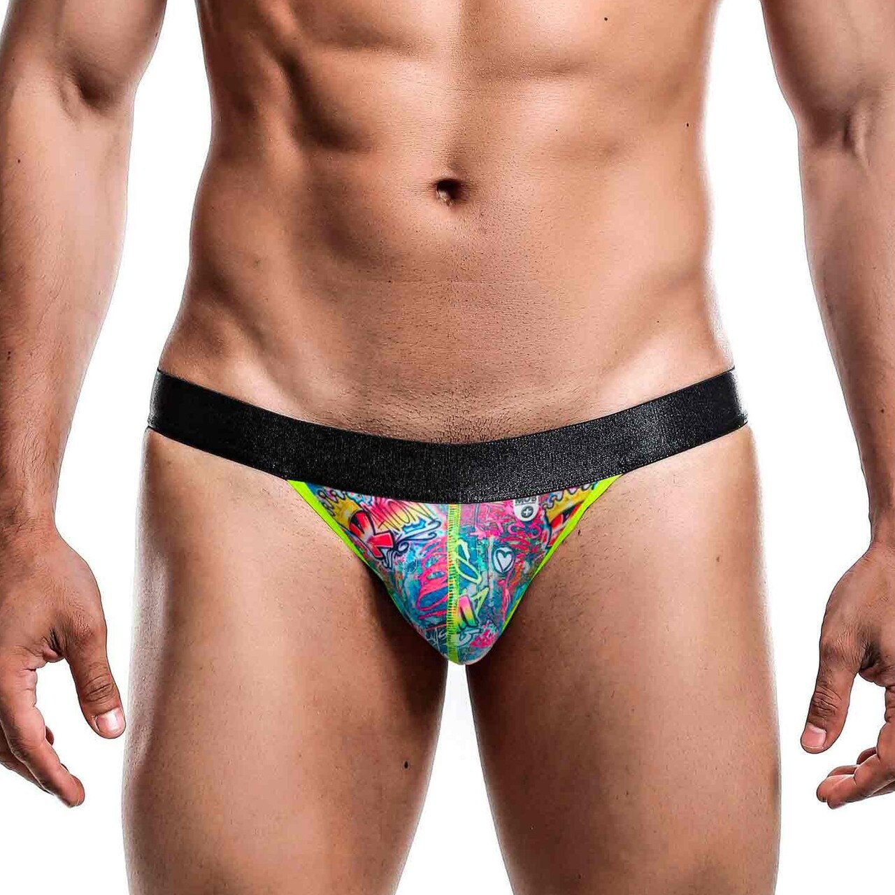 JCSTK - Mens Male Basics Colourful Jockstrap Graffiti