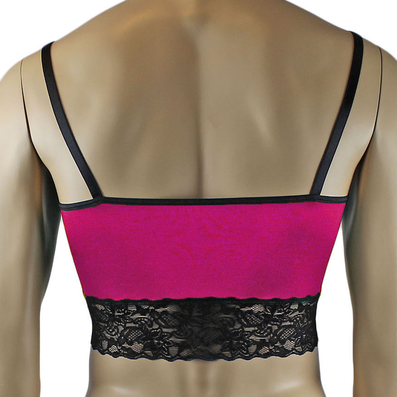 Mens Glamour Lycra & lace Cami Top, High Cut Garterbelt, G string & Stockings (raspberry plus other colours)