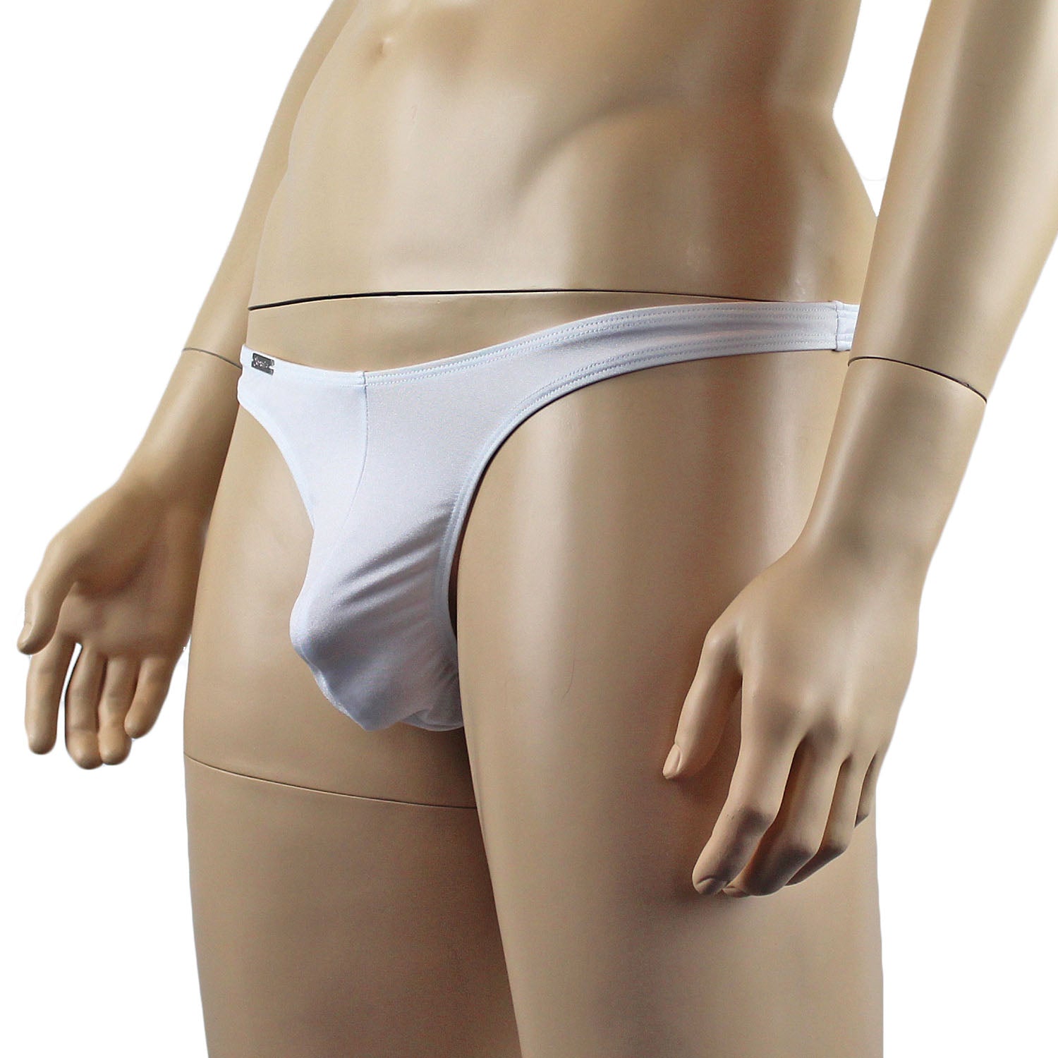 Mens Mick Spandex Medium Rise G string Thong Underwear Lingerie White