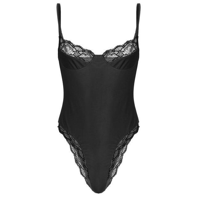 JCSTK - Mens Femme IF-43322316 One Piece Bodysuit with Wireless Top Black