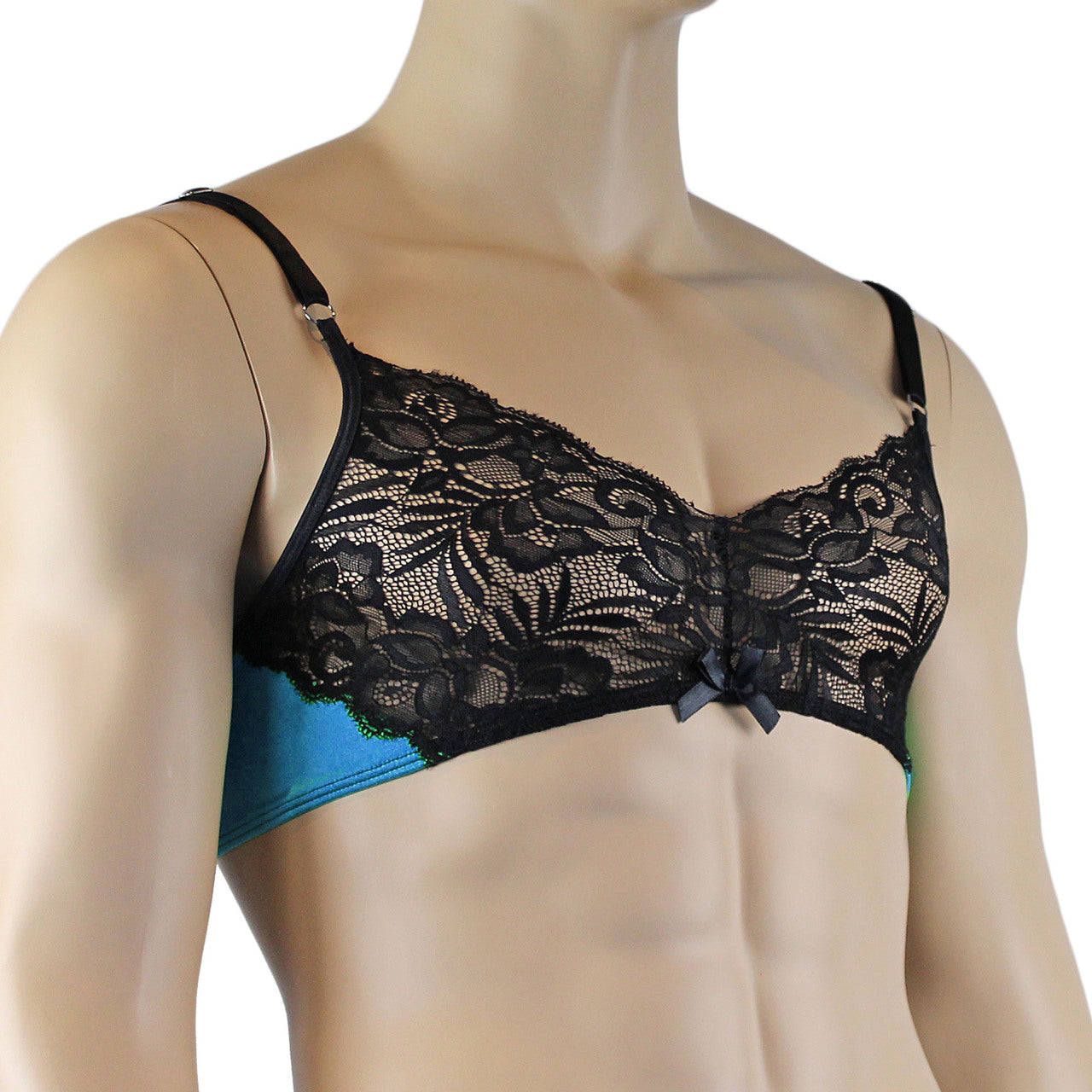 Mens Risque Bra Top (teal and black plus other colours)