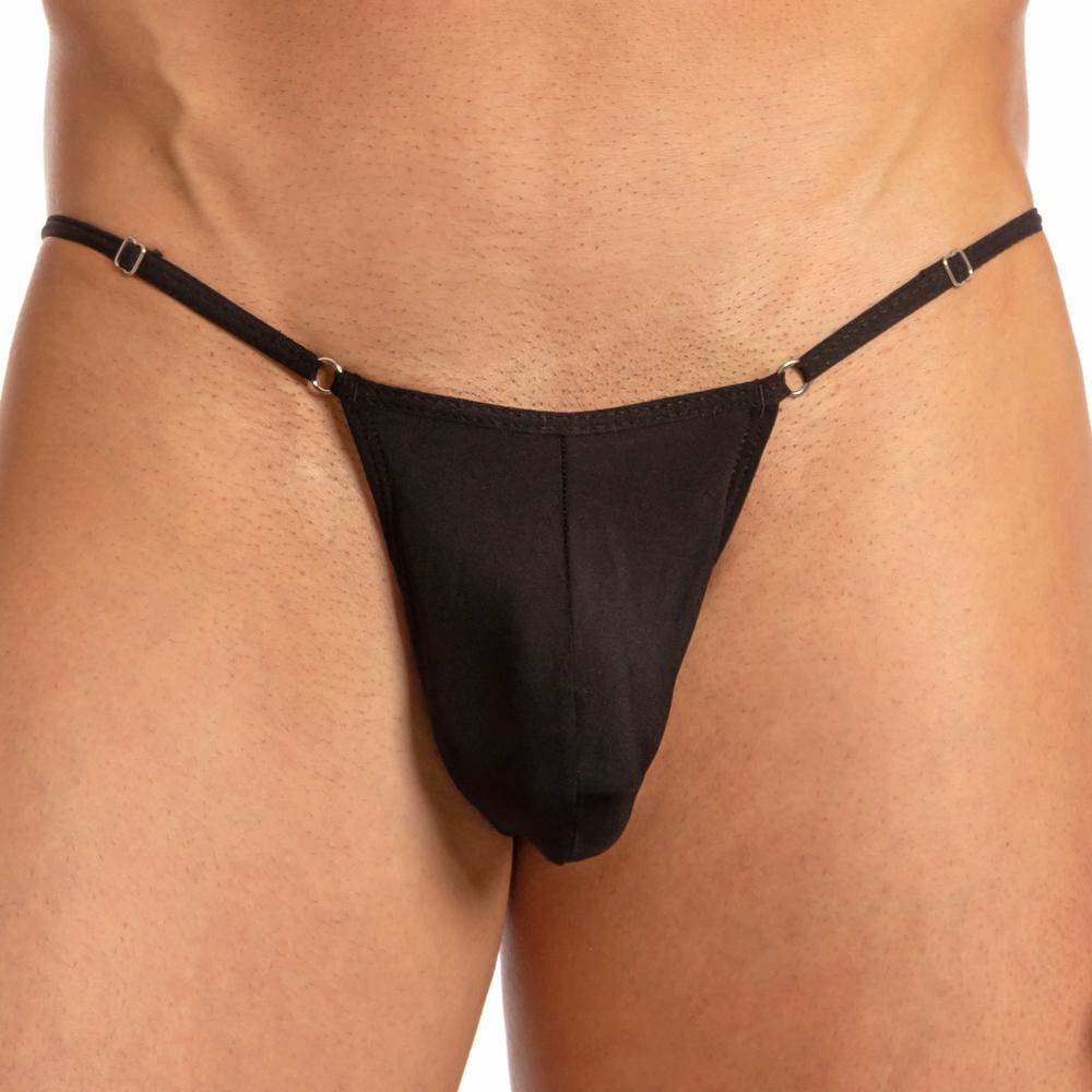 JCSTK - Mens Secret Male Slip Bikini Brief with Lace Back Black