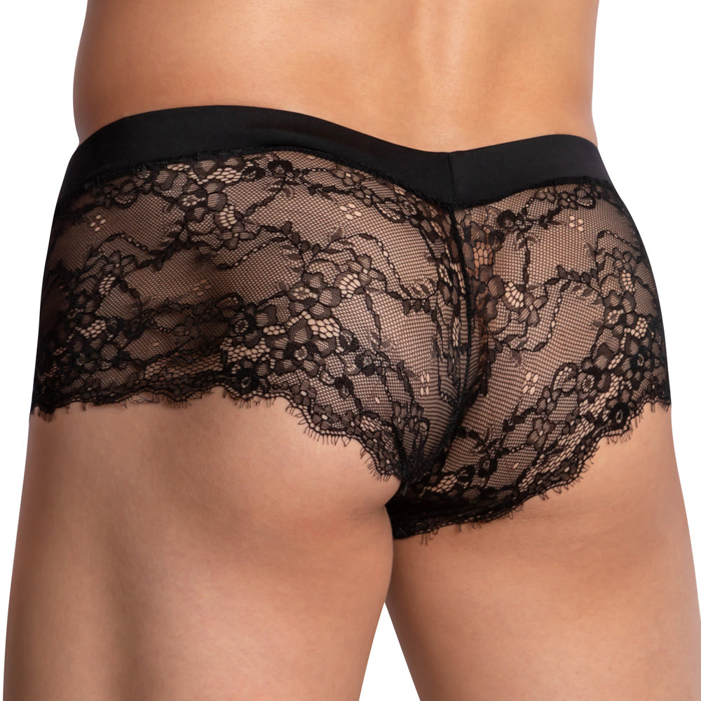 JCSTK - Secret Male Sissy Mesh Lace Bikini Boxer Briefs Black