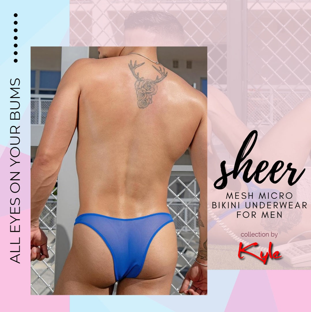 Create a Sexy Tan Line with the new Kyle Sheer Mesh Micro Bikini Underwear!