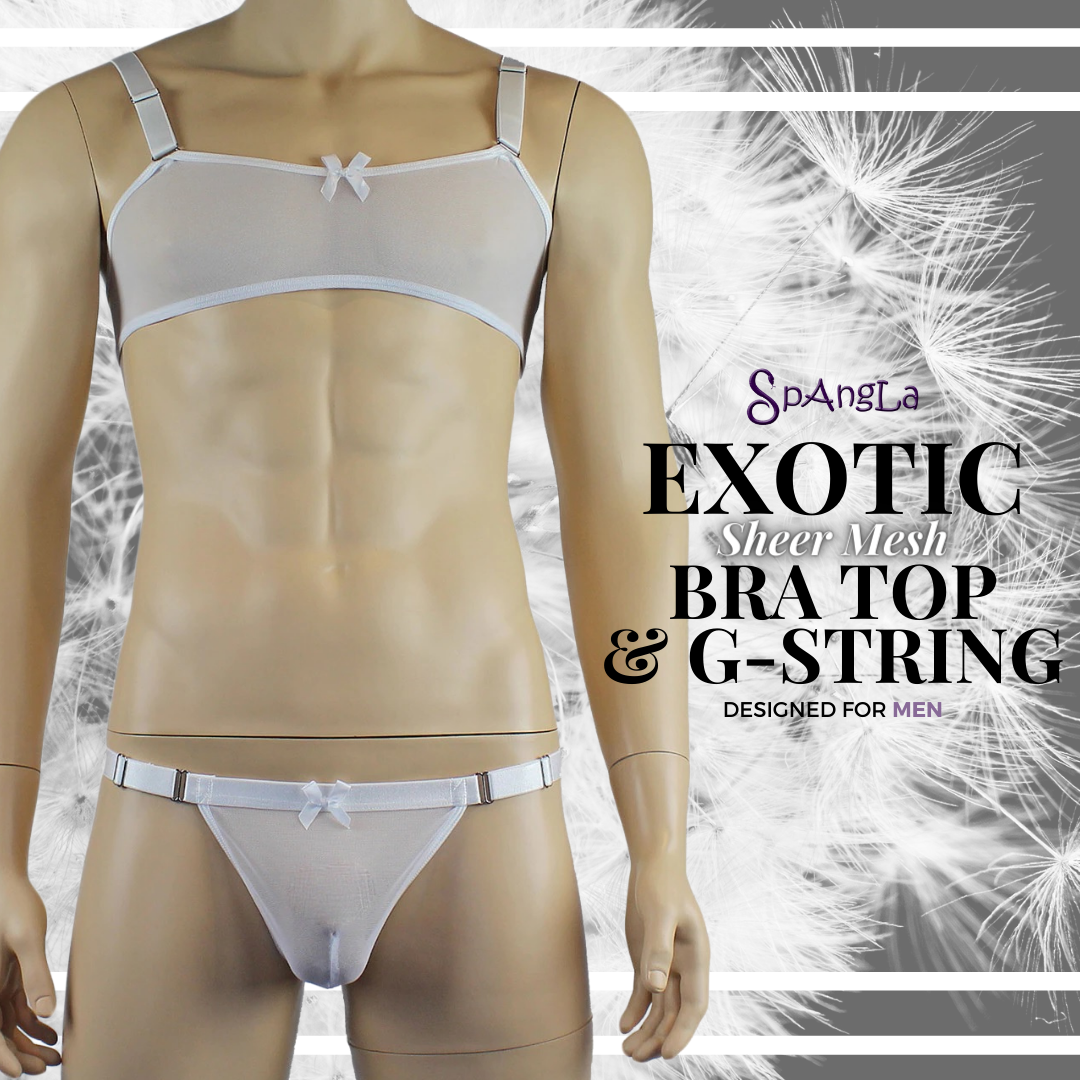 Exotic Sheer Beauty of Men’s Lingerie in White Presented by Spangla!
