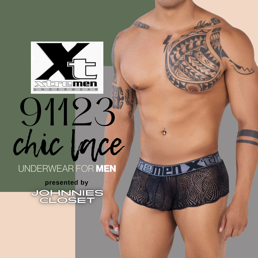 A Chic and Lacey See-through Brief for Men Presented by Xtremen Underwear